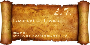 Lazarovits Tivadar névjegykártya